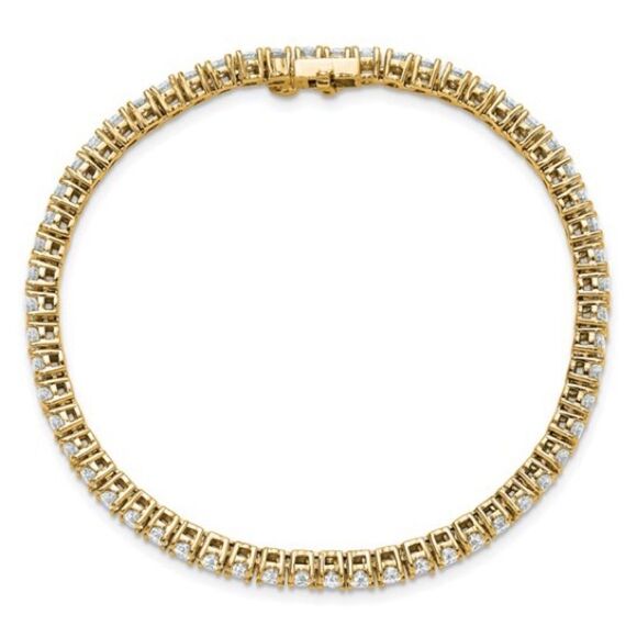 14k Yellow Gold 5cttw Certified Lab Grown Diamond Tennis Bracelet - Picture 2 of 5